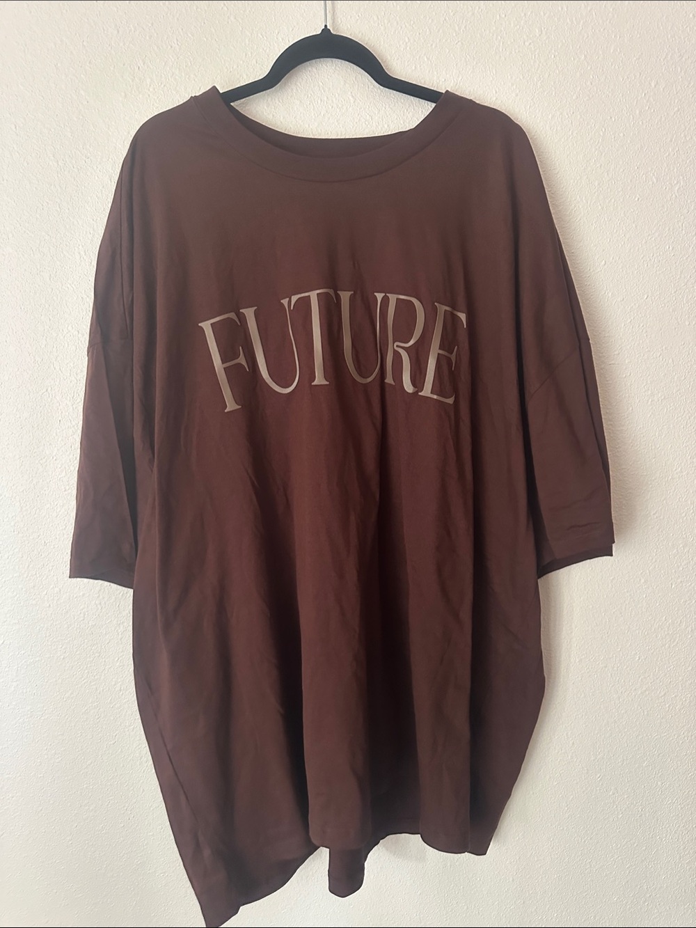 Future Graphic Oversized Tee - Chocolate Brown